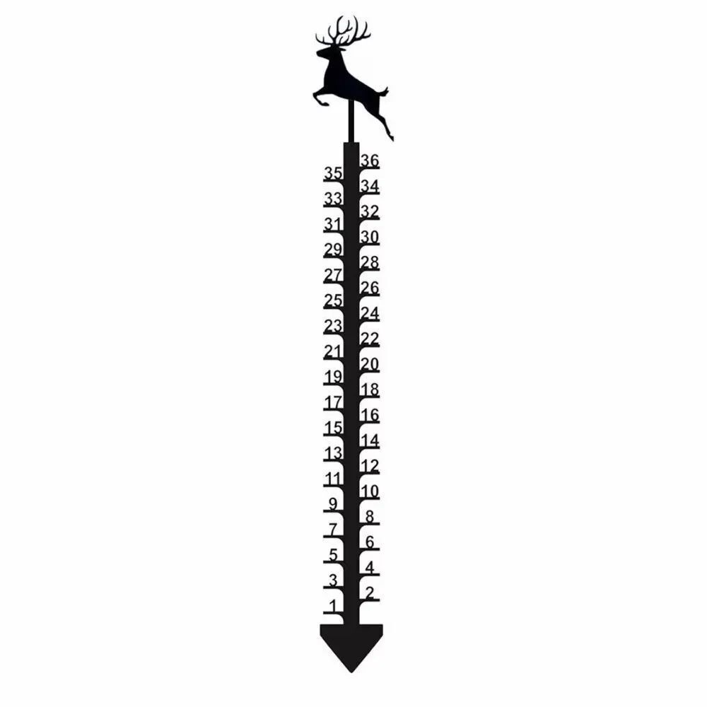 Winter Snow Measuring Gauge 36" Sturdy and Durable w/Deer topper